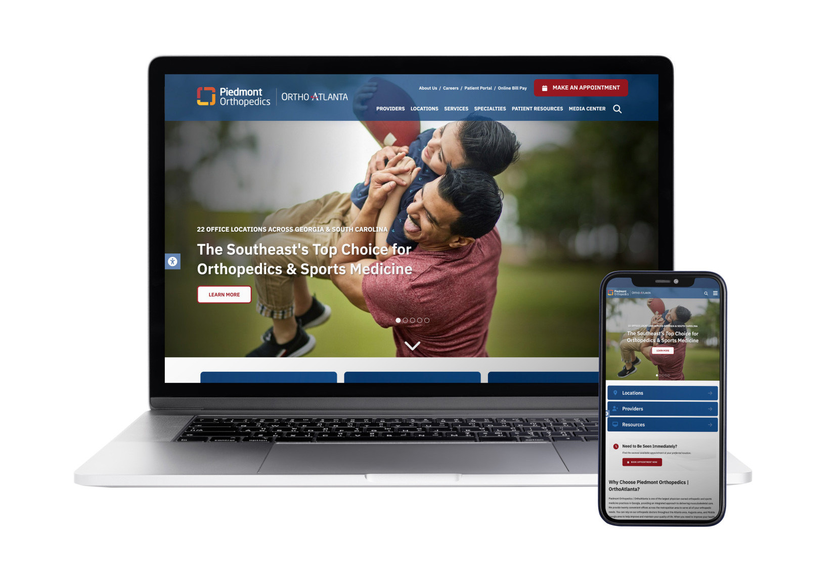 orthoatlanta web design laptop and mobile